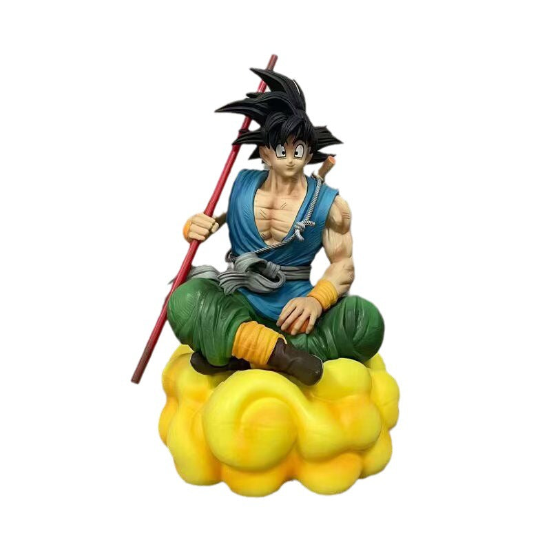 Dragon Ball Tendon Douyun Wukong Carrying Stick Sitting Cloud Wukong Wholesale Cartoon Garage Kit Model Ornaments