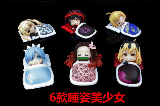Re:Zero Q Version Sleeping Posture Seba Crazy Three Nezuko Joan of Arc Sora Rem Capsule Toy