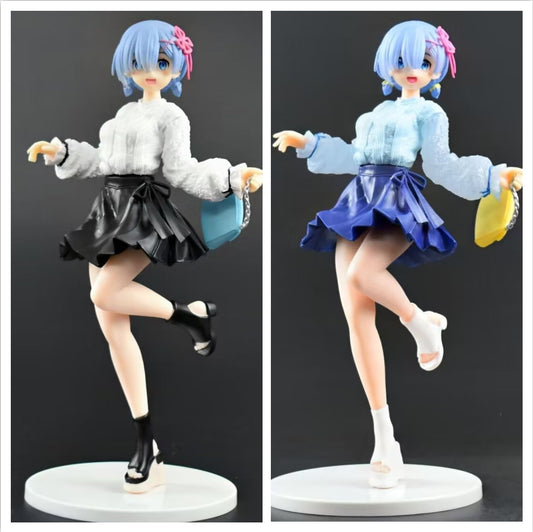 Re:Zero Rem Date Black and White Dress Blue Standing