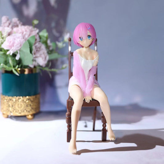 Re:Zero Chair Rem Pink Pajamas Sitting Chair Hand-Made Ornaments
