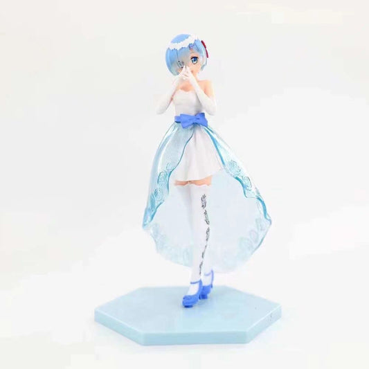 Re:Zero Wedding Dress Crystal Rem Crystal Blue Standing Hand Office Wholesale