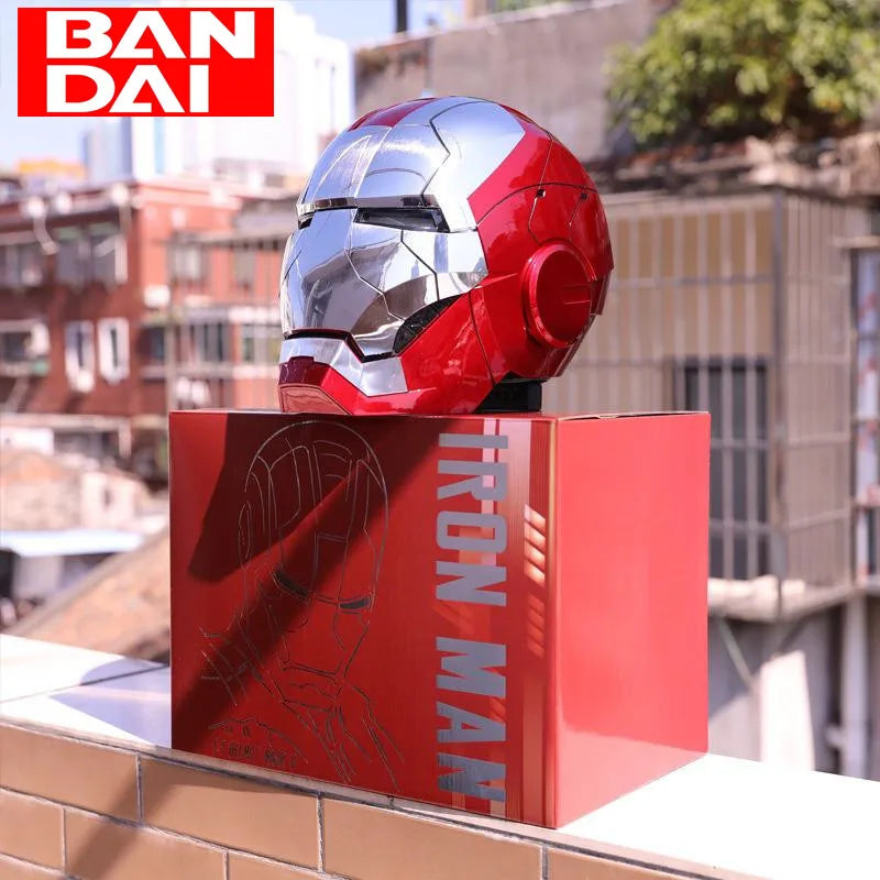Iron Man Helmet Mk5 Voice Control 1:1 Eyes with Light Model Toys for Adult Electric Wearable Opening Helmet Kids Birthday Gifts