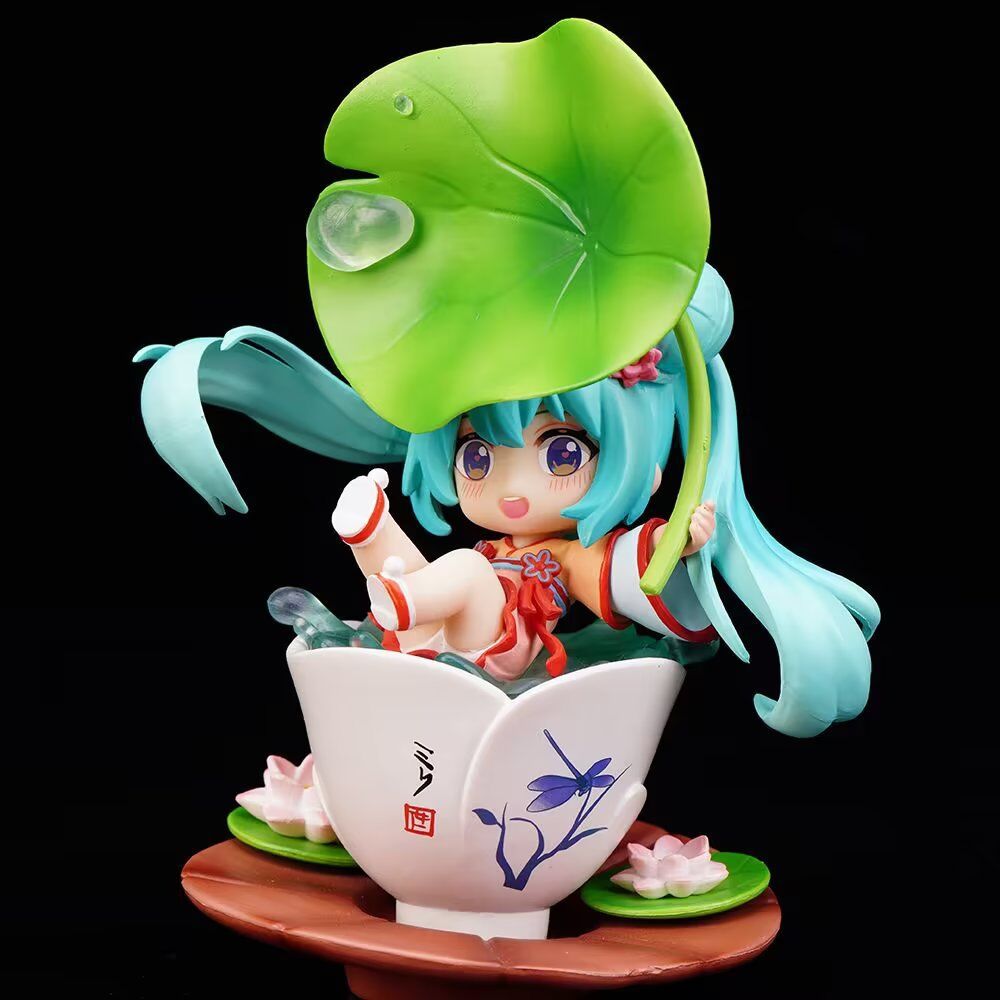 Q Version Clay Figure Hatsune Lotus Pond Moonlight Future Movable Replaceable Anime Garage Kits Model