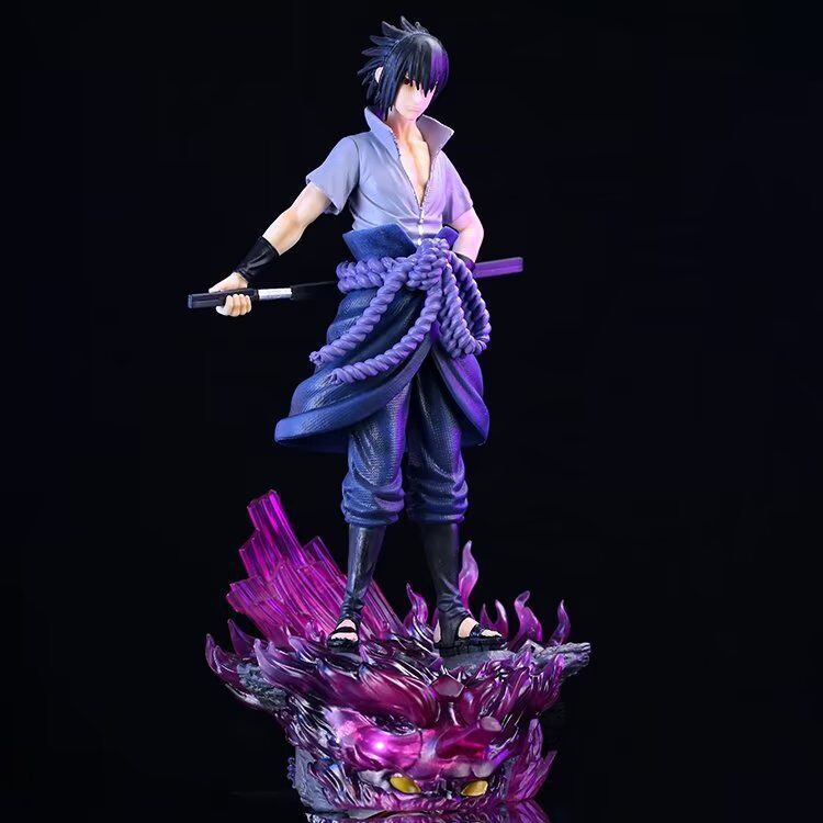 Naruto Gk Wave Door-God Sasuke Sasuke Uchiha Scene Statue Anime Garage Kits Model