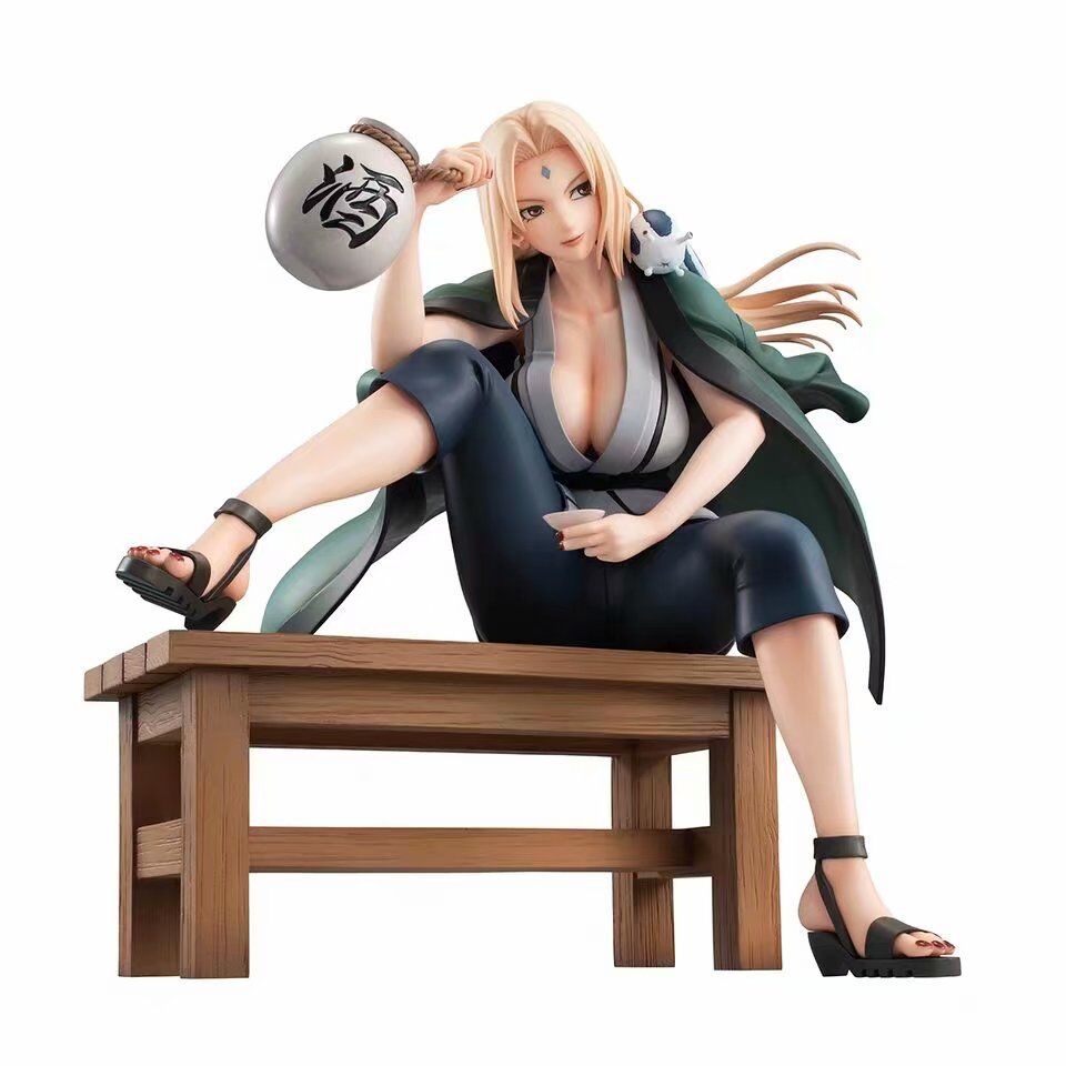 Naruto Gem Sanren Drinking Tsunade Boxed Hand-Made Model Doll Decoration